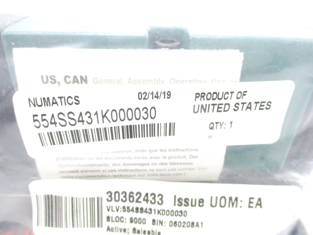 NUMATICS 554SS431K000030 110/120V 150PSIG NSMP