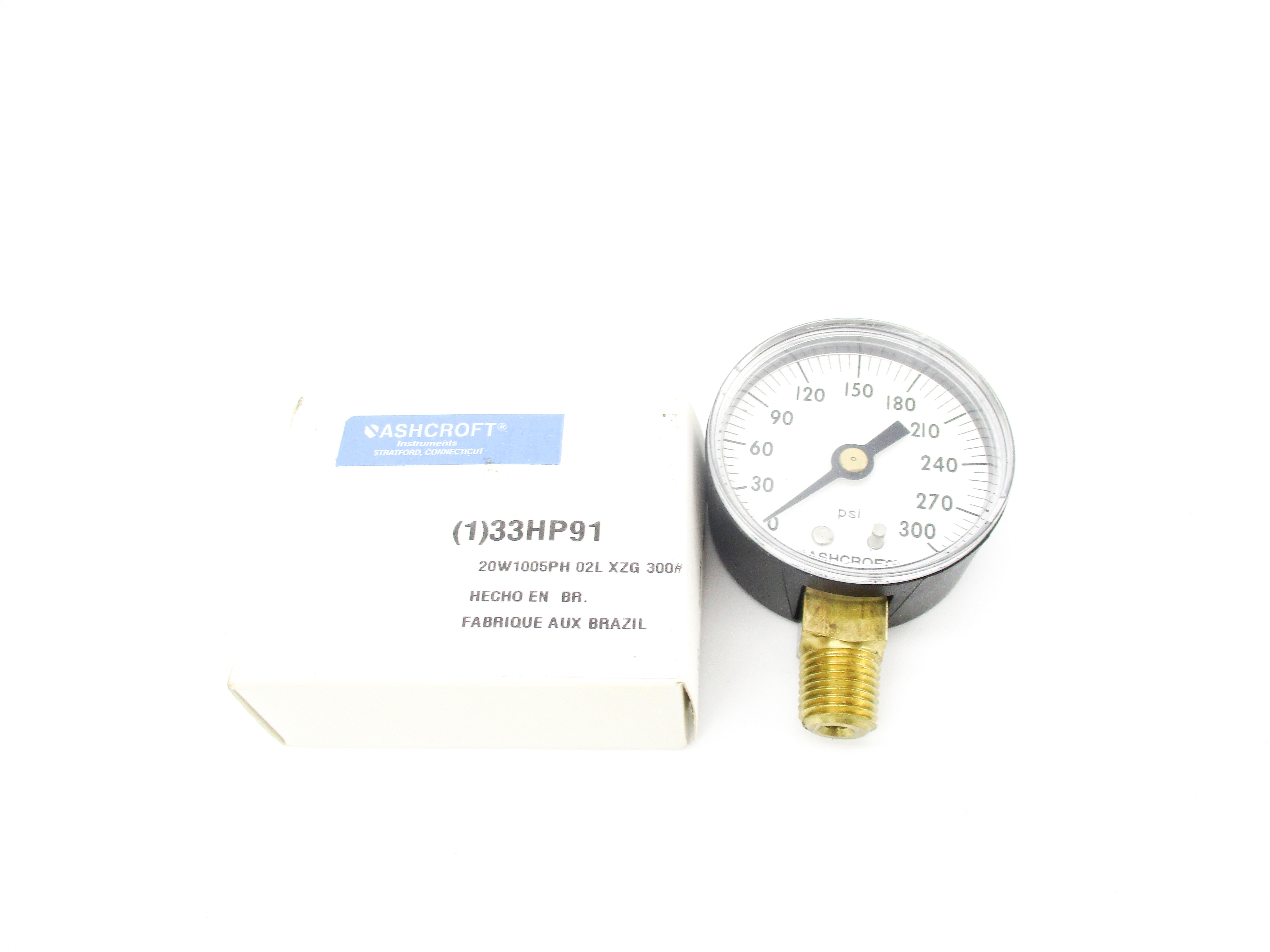 ASHCROFT 20W1005PH02LXZG300# 33HP91 0-300PSI NSMP