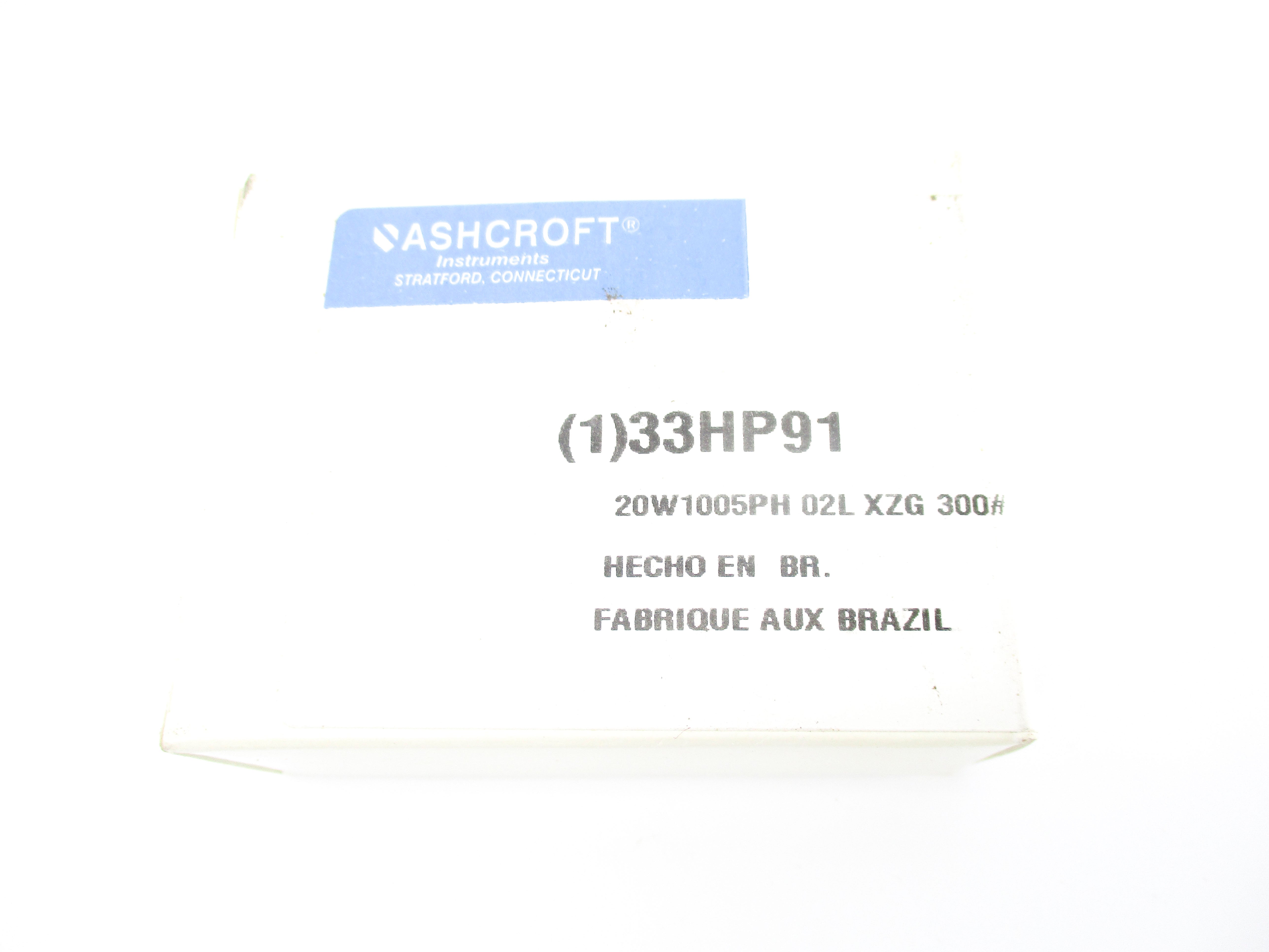 ASHCROFT 20W1005PH02LXZG300# 33HP91 0-300PSI NSMP
