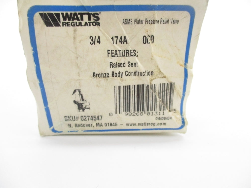 WATTS 3/4-174A 0274547 60PSI NSMP