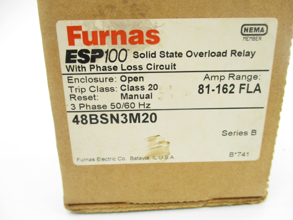 FURNAS 48BSN3M20 SER. B 600VAC 81-162A NSMP