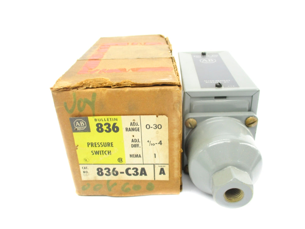 ALLEN BRADLEY 836-C3A SER. A 0-30PSI (BR/YL) NSMP
