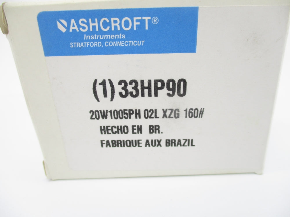 ASHCROFT 20W1005PH02LXZG160# 33HP90 0-160PSI NSMP