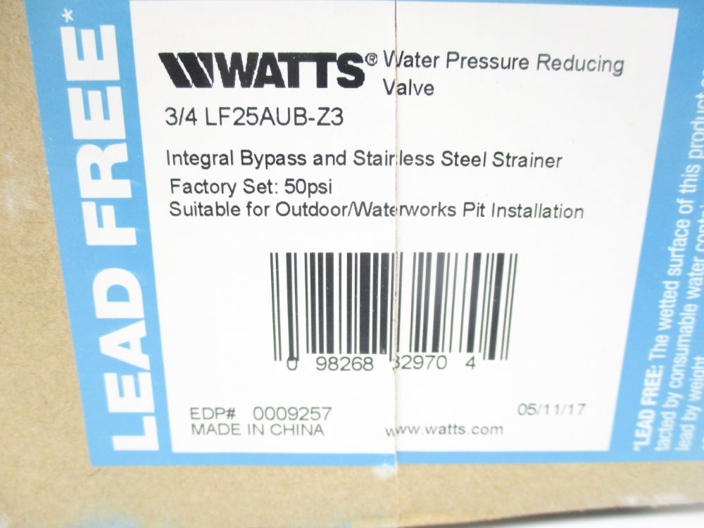 WATTS 3/4-LF25AUB-Z3 25-75PSI NSMP