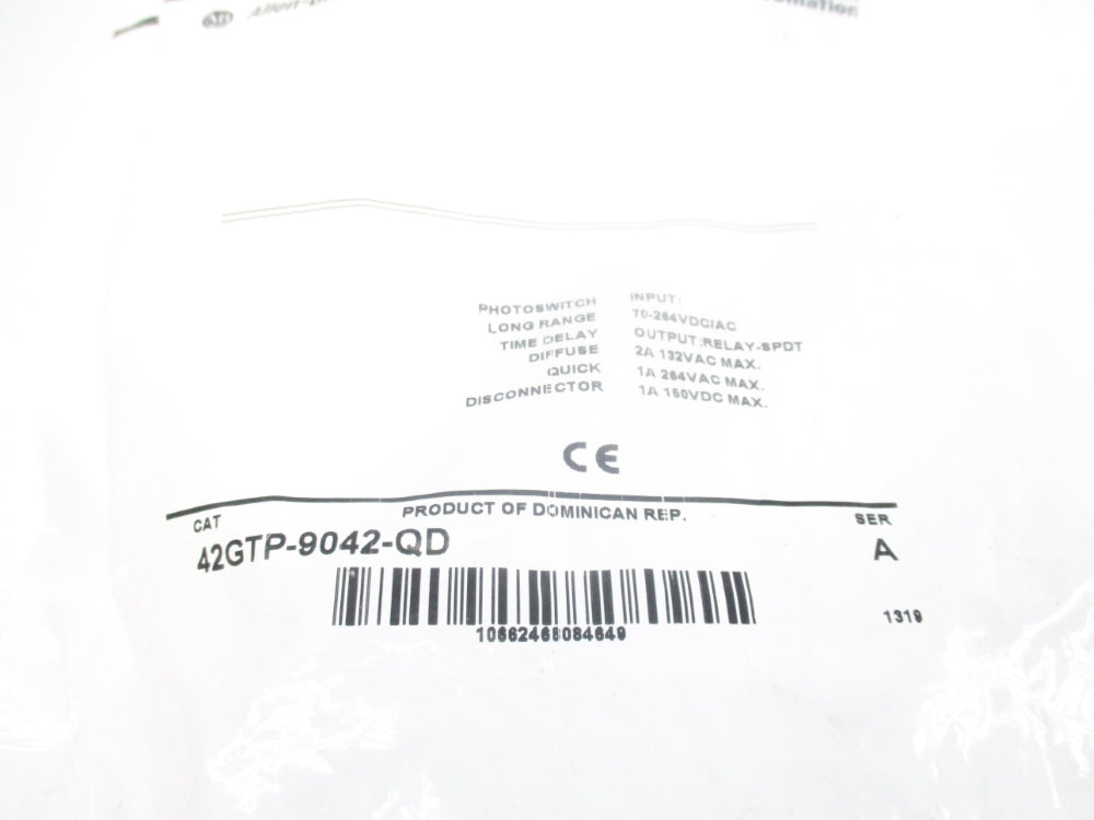 ALLEN BRADLEY 42GTP-9042-QD SER. A 70-264VAC/DC NSMP
