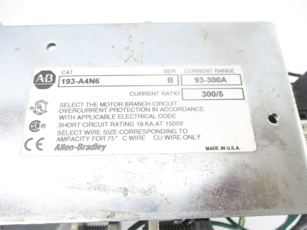 ALLEN BRADLEY 193-A4N6 SER. B 93-300A UNMP