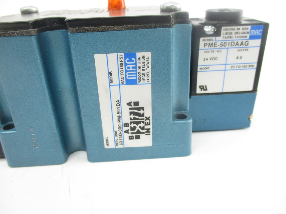 MAC 6313D-000-PM-501DA 24VDC 25-150PSI UNMP