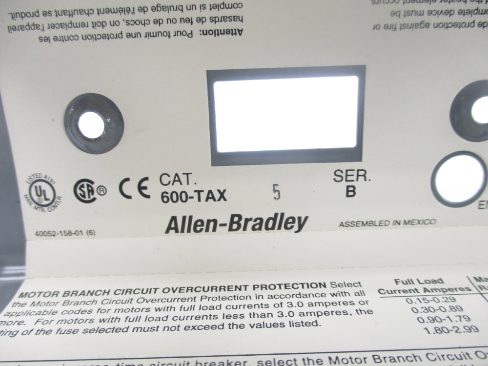 ALLEN BRADLEY 600-TAX5 SER. B (AS PICTURED) NSNP