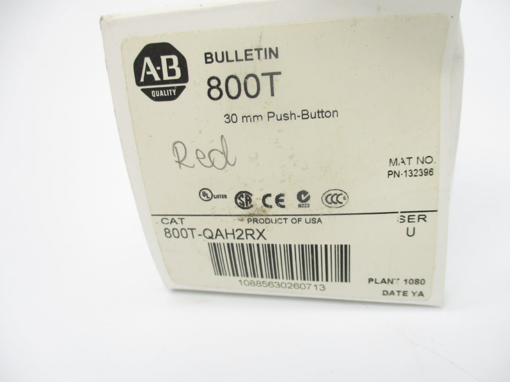 ALLEN BRADLEY 800T-QAH2RX SER. U (WH) NSMP