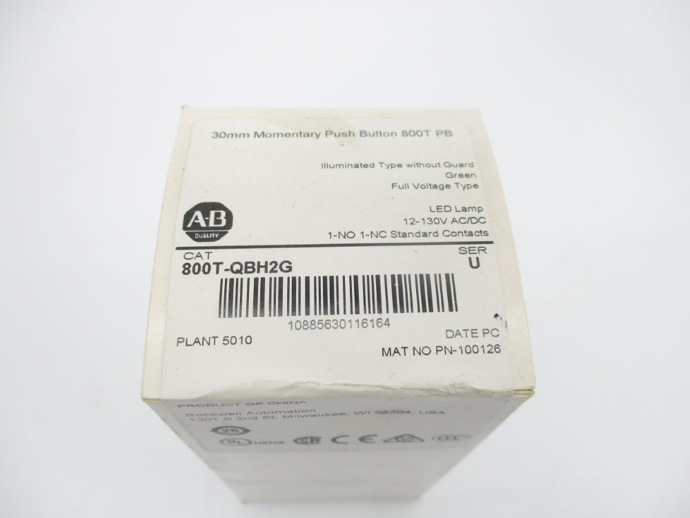 ALLEN BRADLEY 800T-QBH2G SER. U (WH) NSFS