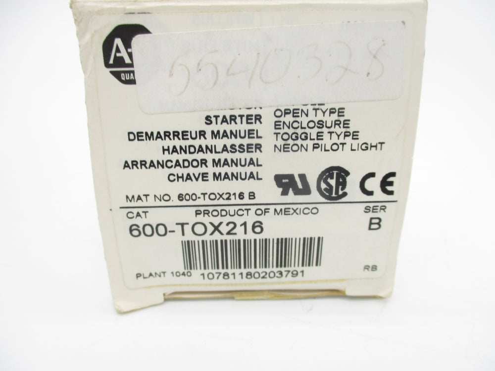 ALLEN BRADLEY 600-TOX216 SER. B (WH) NSMP
