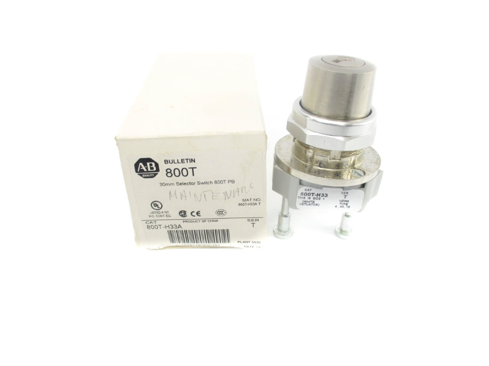 ALLEN BRADLEY 800T-H33A SER. T (NO KEY) (WH) NSMP