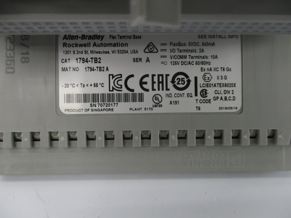 ALLEN BRADLEY 1794-TB2 SER. A UNMP