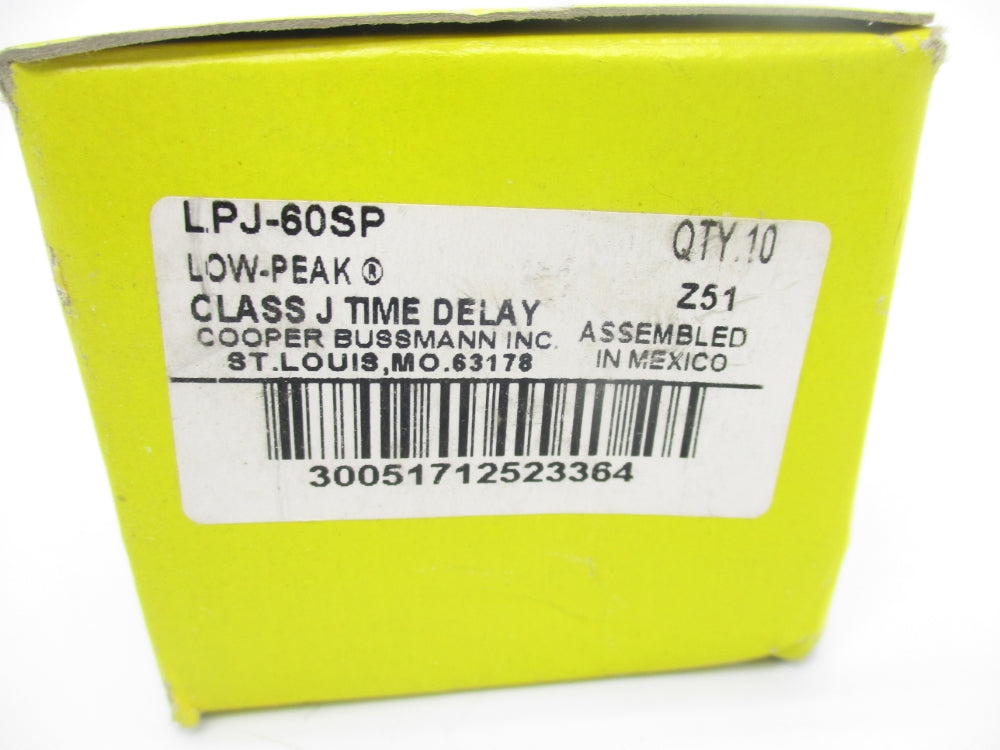 BUSSMANN LPJ-60SP 600VAC 60A (PKG OF 10) (YL/YL) NSMP