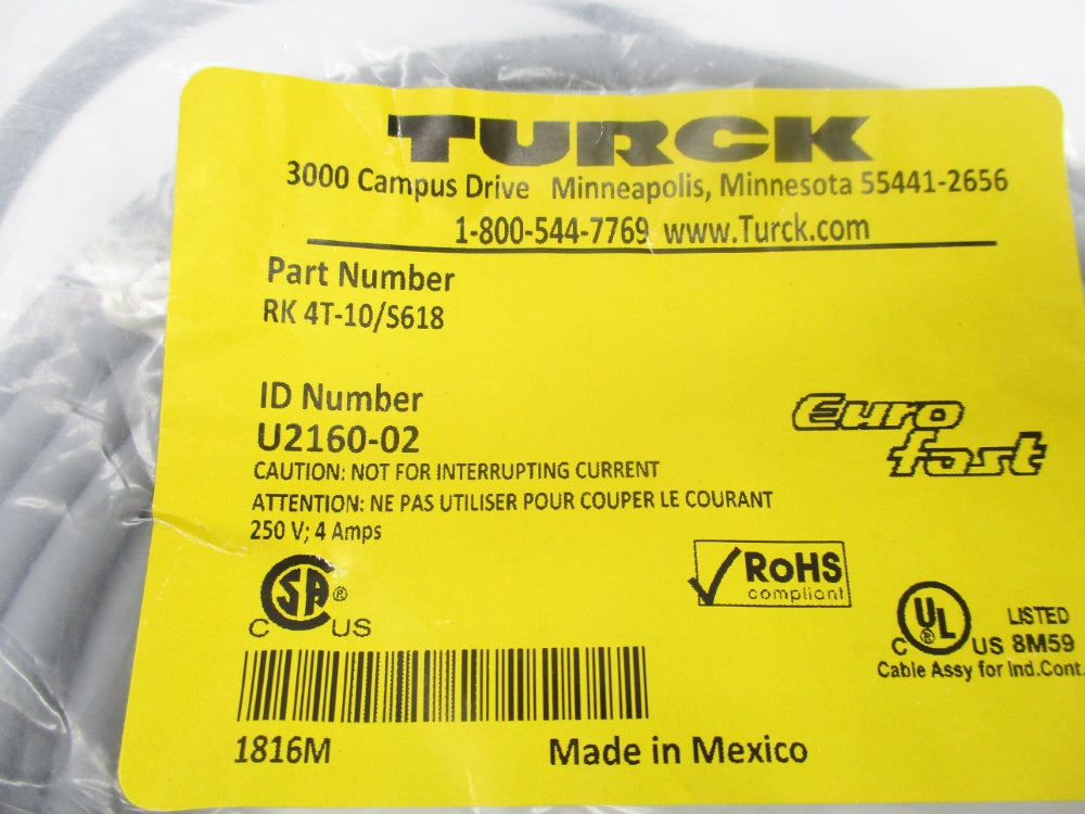 TURCK RK4T-10/S618 U2160-02 NSMP