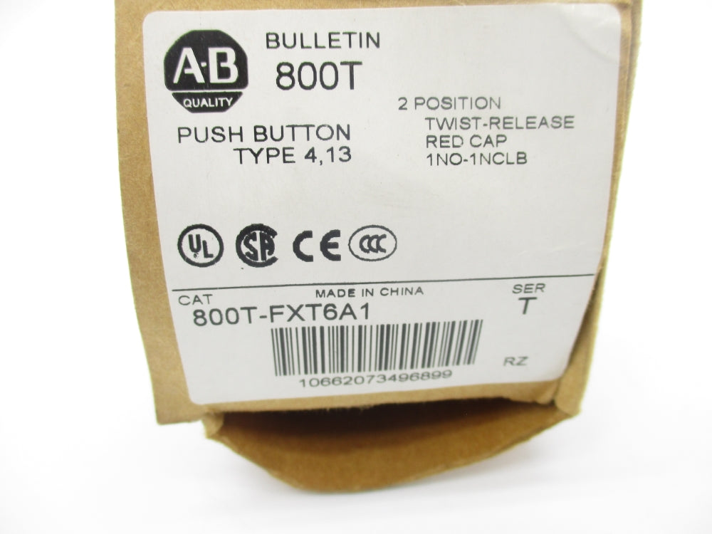 ALLEN BRADLEY 800T-FXT6A1 SER. T (BR/WH) NSMP