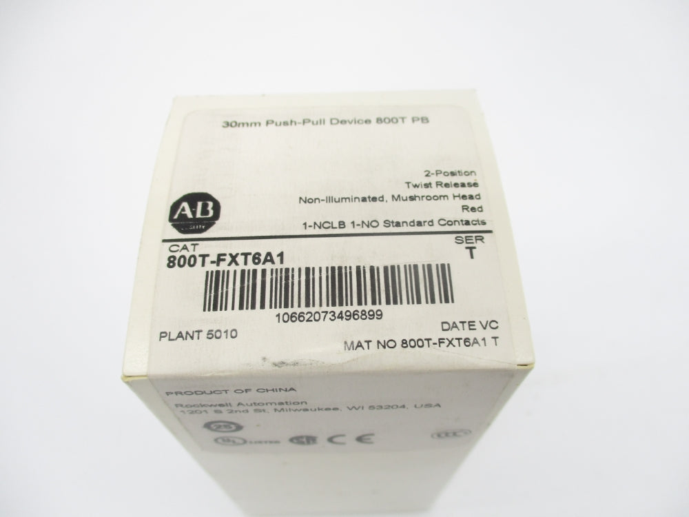 ALLEN BRADLEY 800T-FXT6A1 SER. T (WH) NSFS