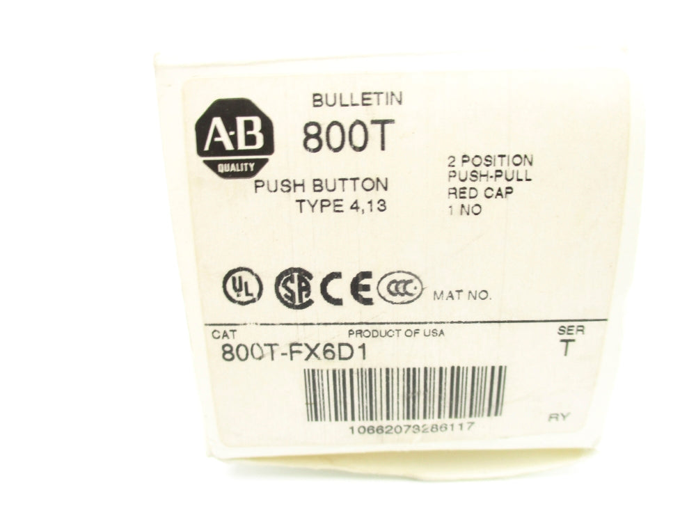 ALLEN BRADLEY 800T-FX6D1 SER. T (WH) NSMP