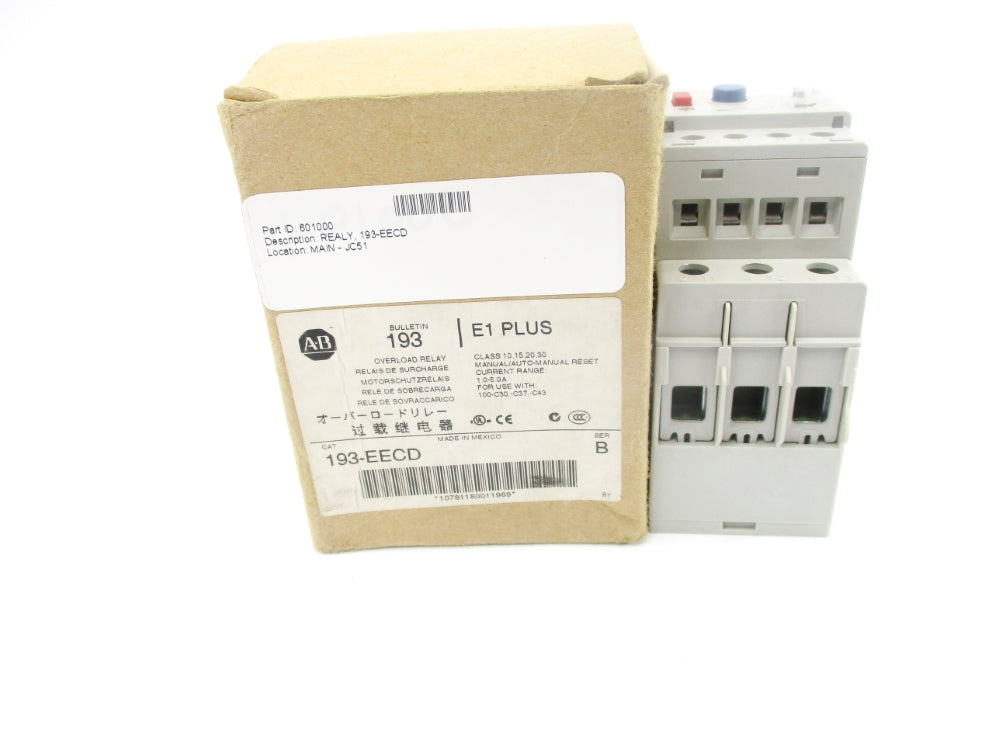 ALLEN BRADLEY 193-EECD SER. B 600V 1.0-5.0A (BR/WH) NSMP