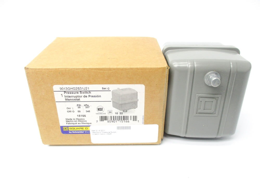 SQUARE D 9013GHG2S31J21 SER. C 30-50PSI NSMP