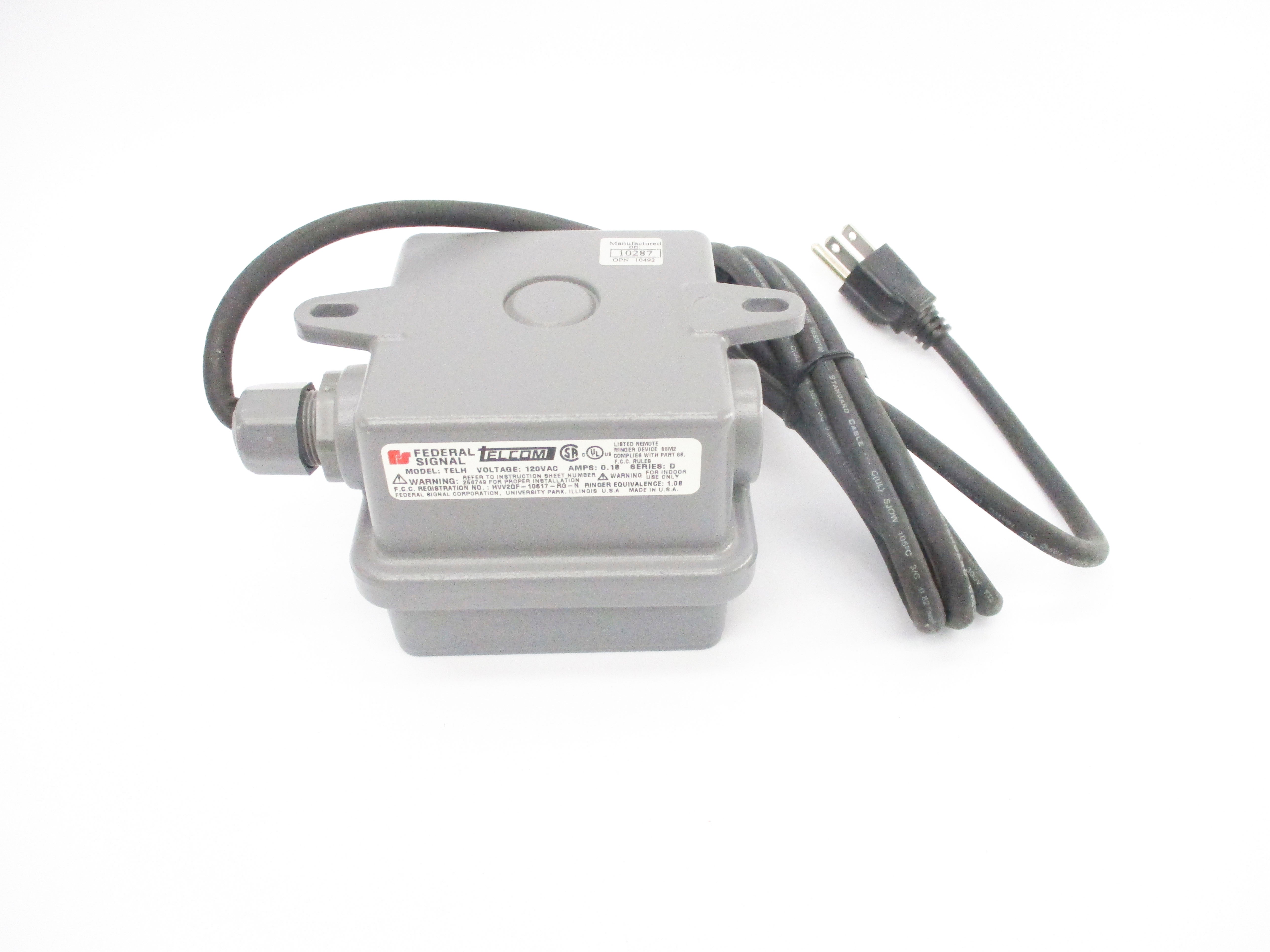 FEDERAL SIGNAL TELH-120 SER. D 3LY38 120VAC 0.18A NSMP
