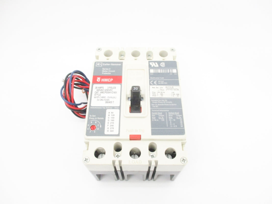 CUTLER HAMMER HMCP030H1CA01 SER. C 600VAC 30A NSNP