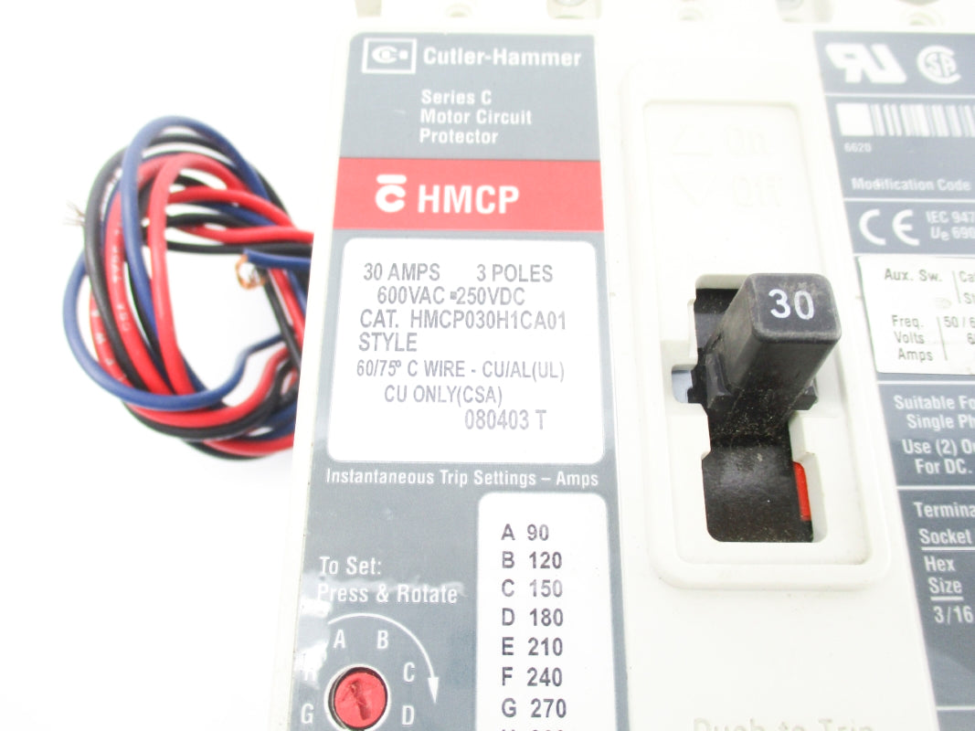 CUTLER HAMMER HMCP030H1CA01 SER. C 600VAC 30A NSNP