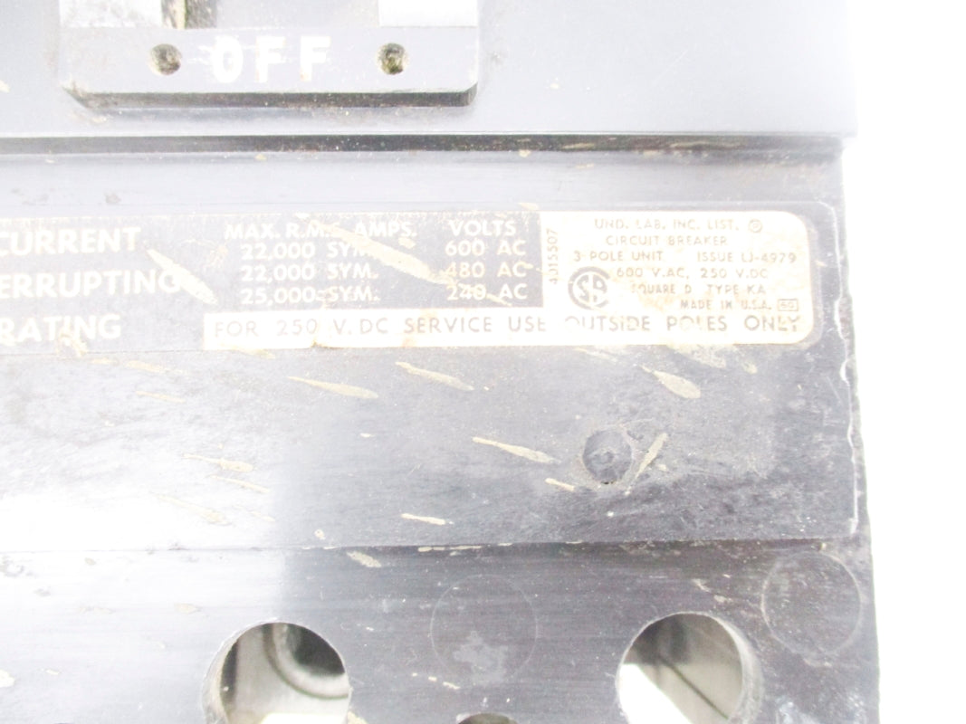 SQUARE D KA3200 600VAC 200A UNMP