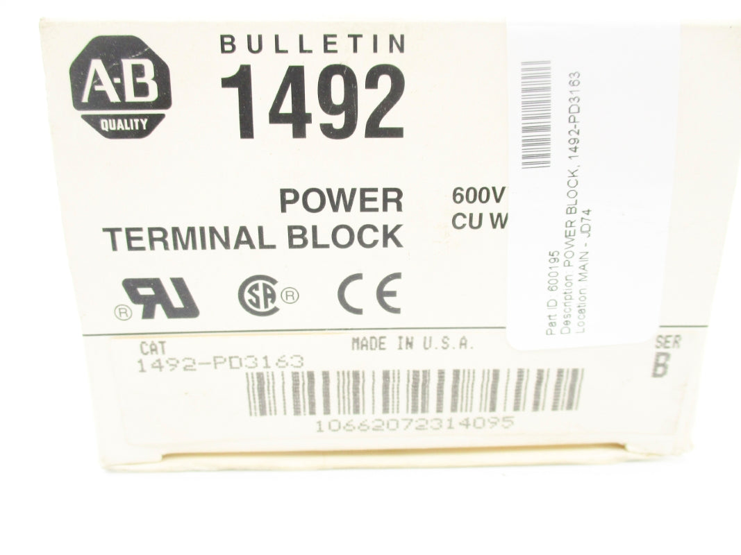 ALLEN BRADLEY 1492-PD3163 SER. B (GY/BL) NSMP