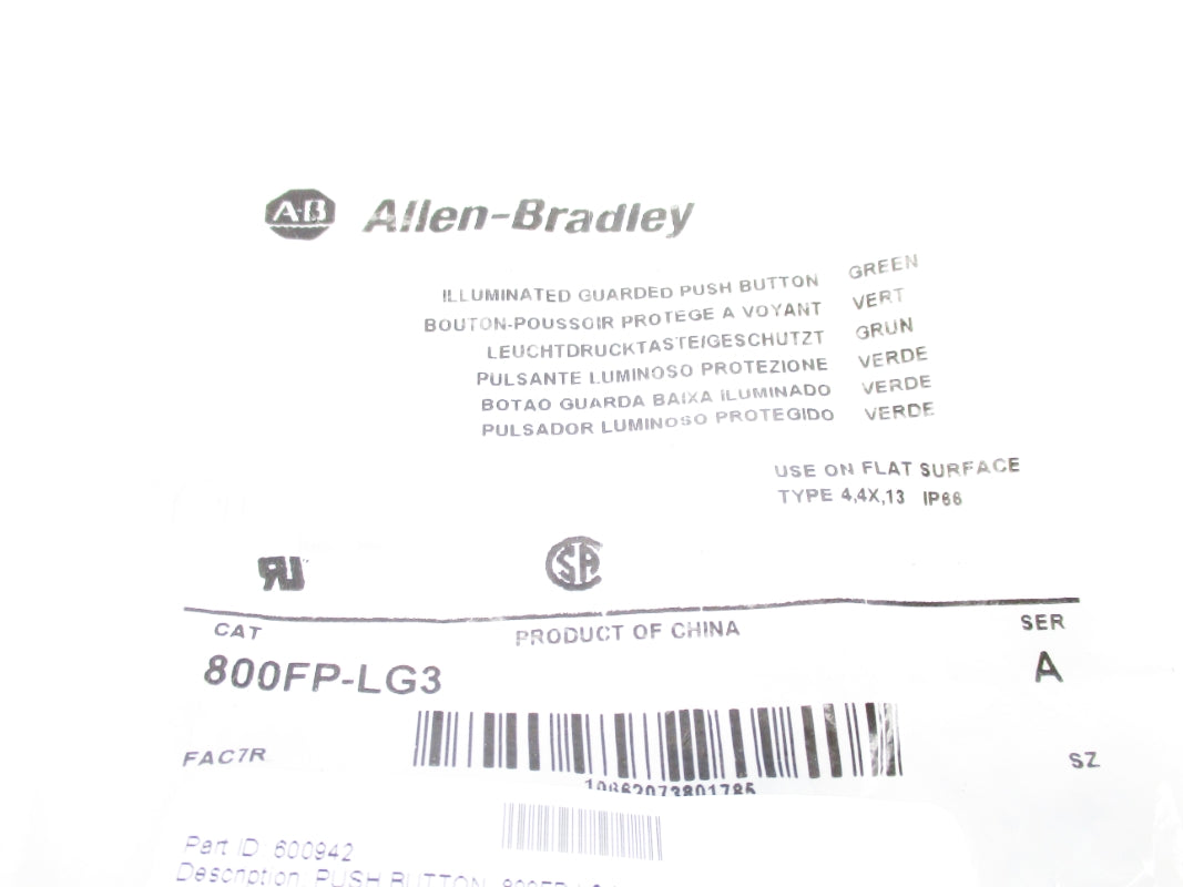 ALLEN BRADLEY 800FP-LG3 SER. A NSMP