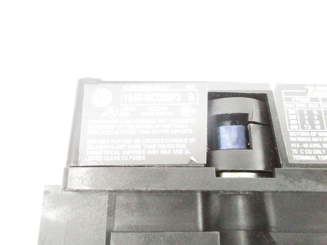 ALLEN BRADLEY 194R-NC030P3 SER. B NSNP