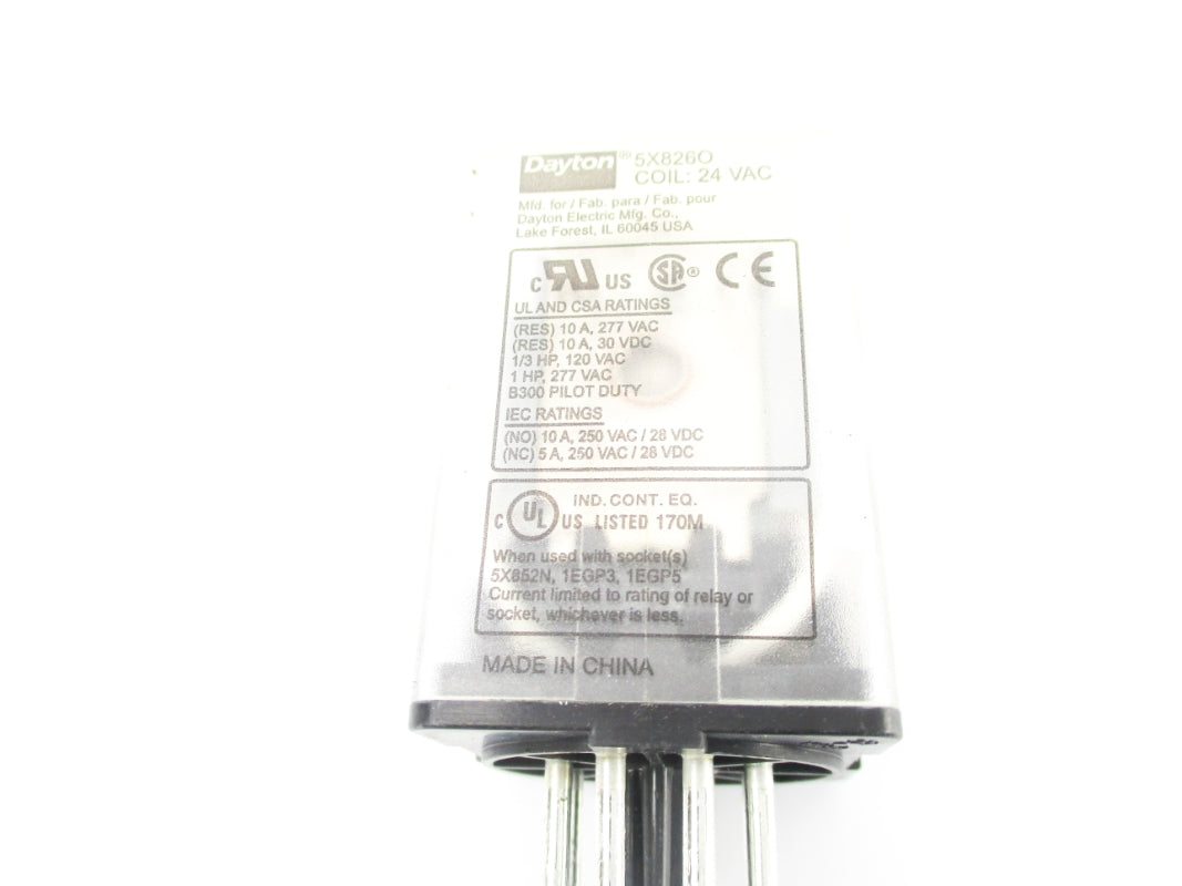 DAYTON 5X826O 24VAC 10A UNMP