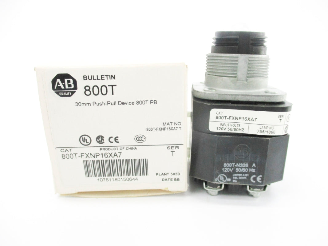 ALLEN BRADLEY 800T-FXNP16XA7 SER. T 120VAC (WH) NSMP