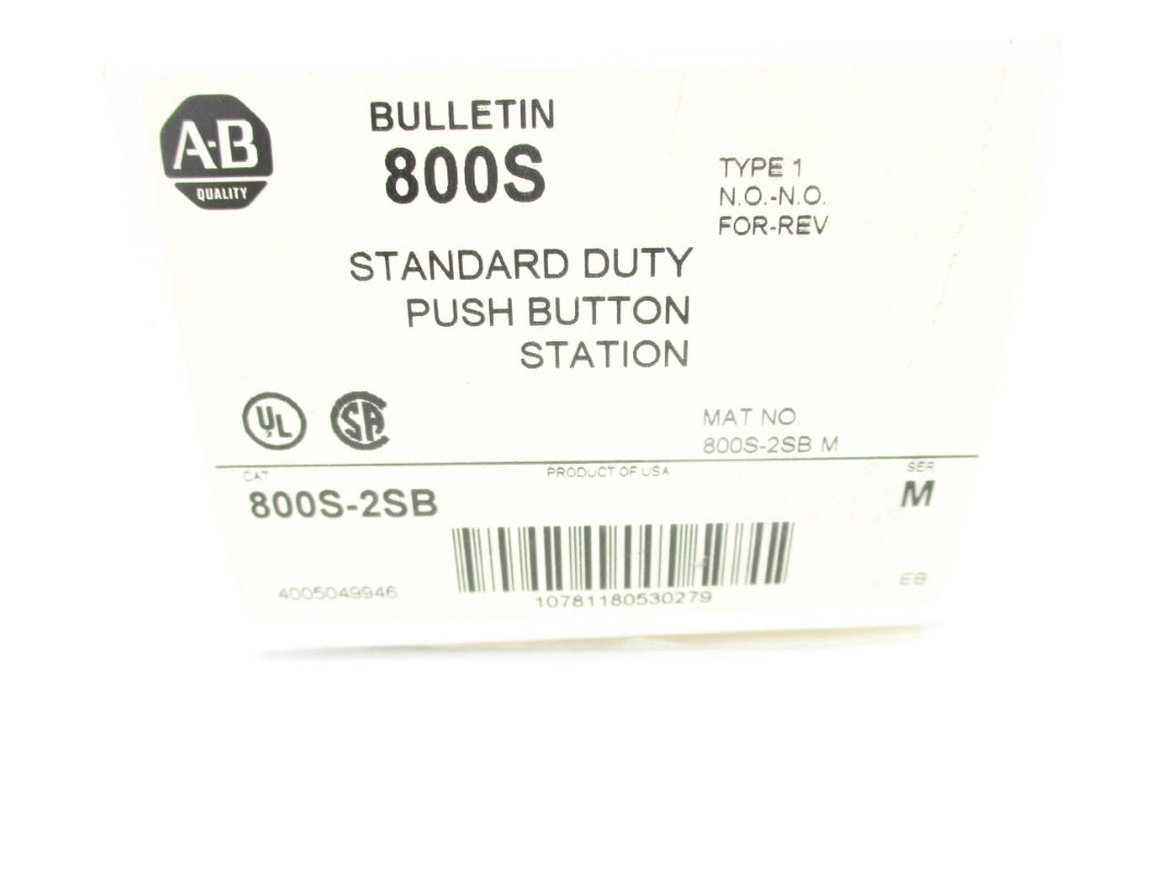 ALLEN BRADLEY 800S-2SB SER. M (WH) NSMP