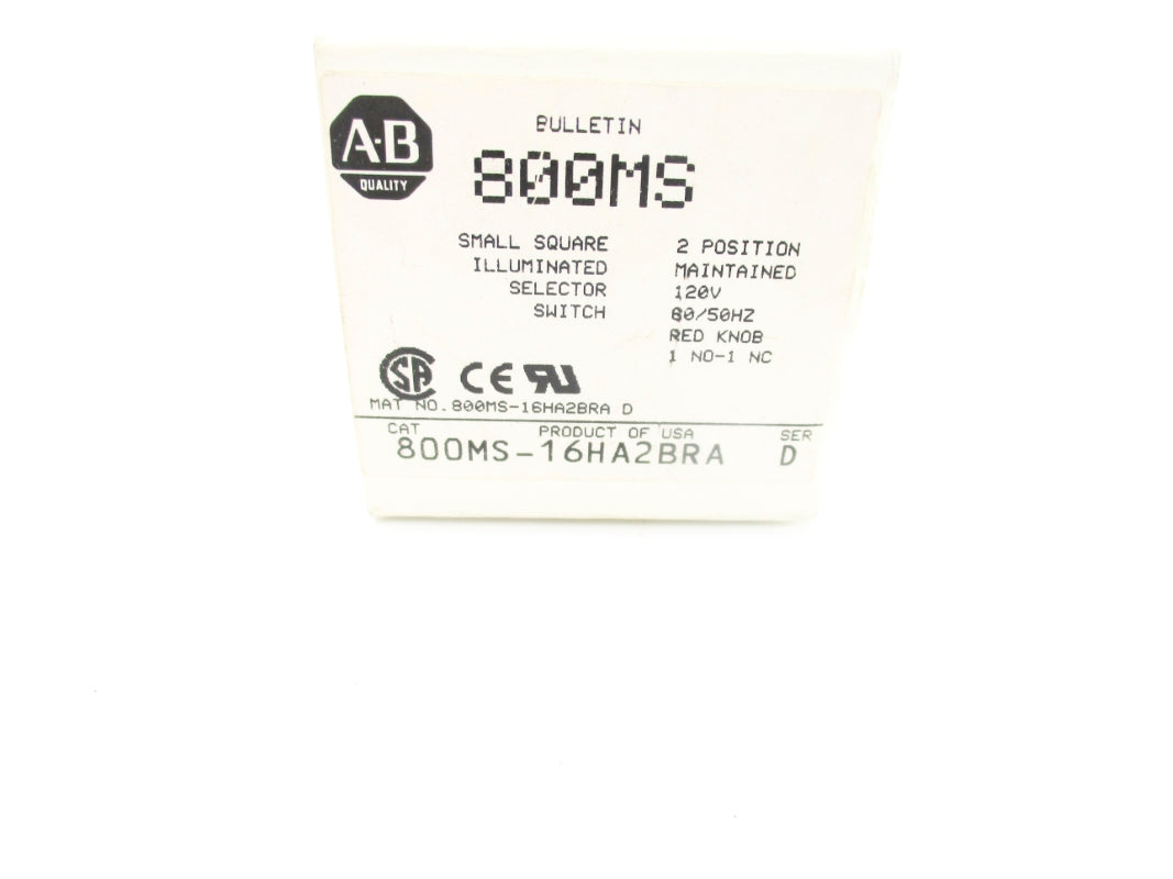 ALLEN BRADLEY 800MS-16HA2BRA SER. D (AS PICTURED) (WH) NSMP