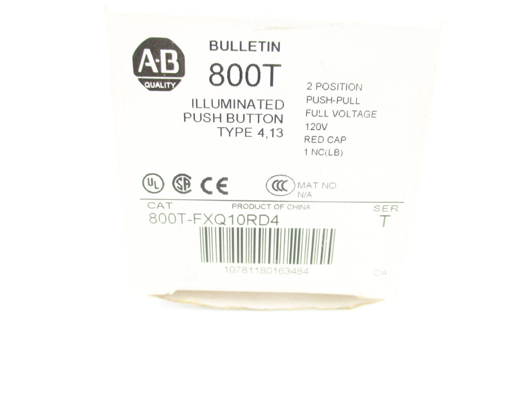 ALLEN BRADLEY 800T-FXQ10RD4 SER. T (WH) NSMP