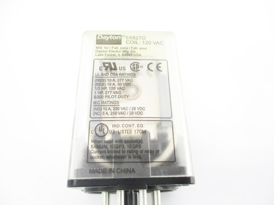 DAYTON 5X827O 120VAC 10A UNMP