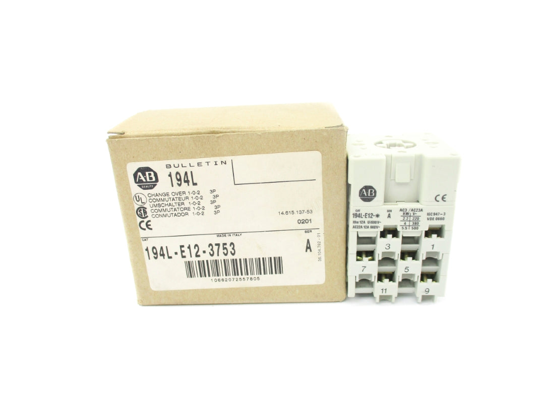 ALLEN BRADLEY 194L-E12-3753 SER. A (AS PICTRUED)(BR/WH) NSMP