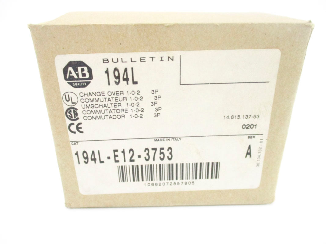 ALLEN BRADLEY 194L-E12-3753 SER. A (AS PICTRUED)(BR/WH) NSMP