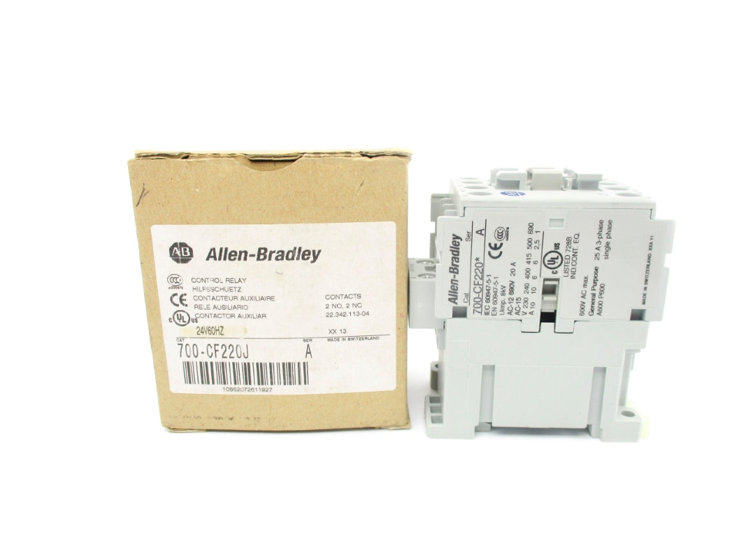 ALLEN BRADLEY 700-CF220J SER. A 24V 20A (BR/WH) NSMP