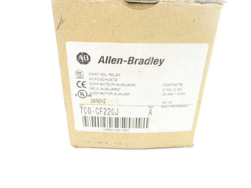 ALLEN BRADLEY 700-CF220J SER. A 24V 20A (BR/WH) NSMP