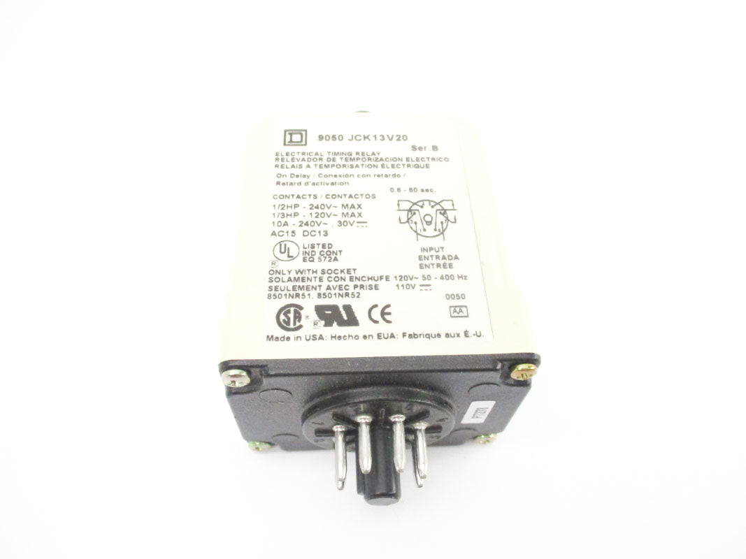 SQUARE D 9050JCK13V20 SER. B 110/120V 10A 0.6-60S NSMP
