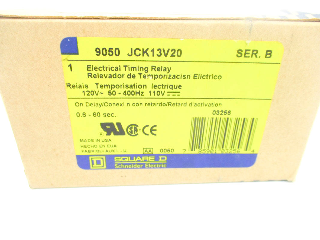 SQUARE D 9050JCK13V20 SER. B 110/120V 10A 0.6-60S NSMP