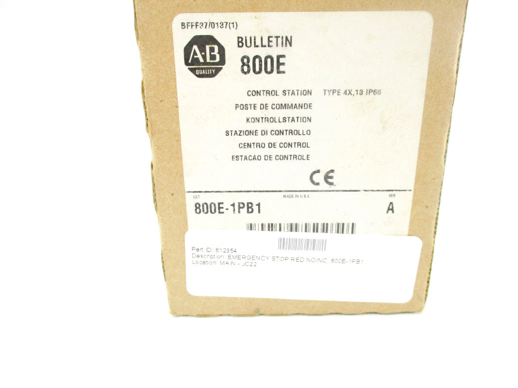 ALLEN BRADLEY 800E-1PB1 SER. A (BR/WH) NSMP