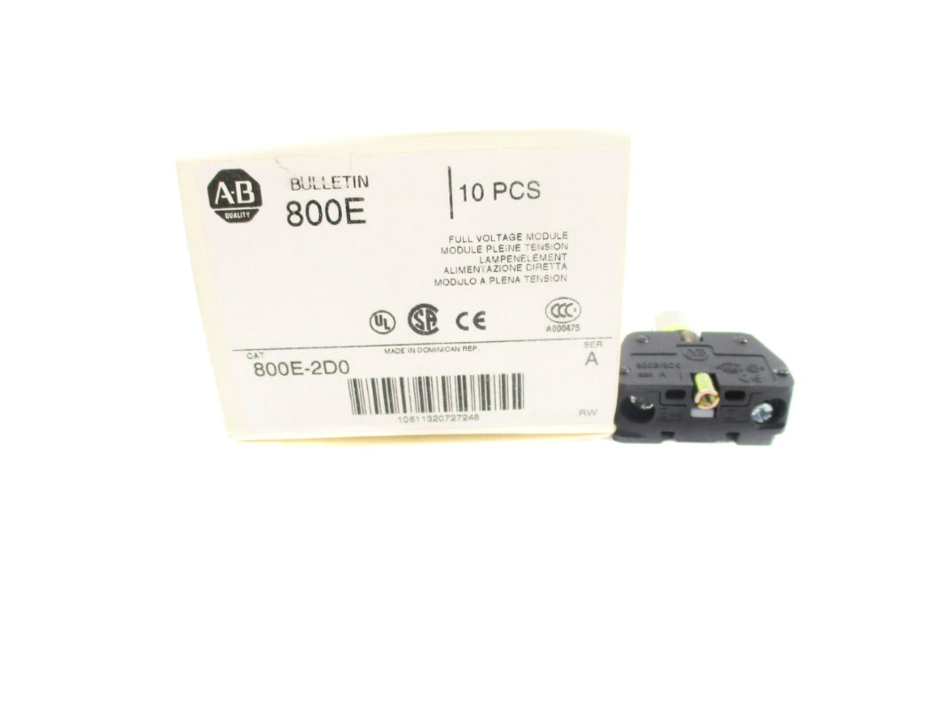 ALLEN BRADLEY 800E-2D0 SER. A (PKG OF 10) (WH) NSMP