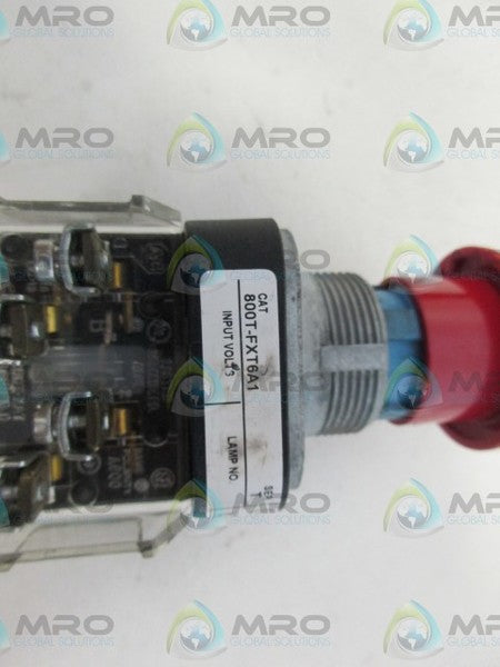 ALLEN BRADLEY 800T-FXT6A1 SER T RED PUSH PULL BUTTON *USED*
