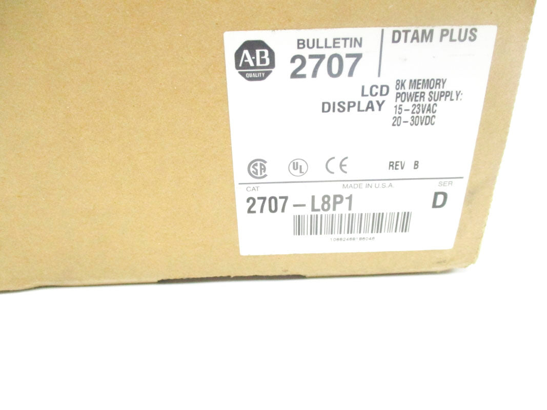 ALLEN BRADLEY 2707-L8P1 SER. D NSMP