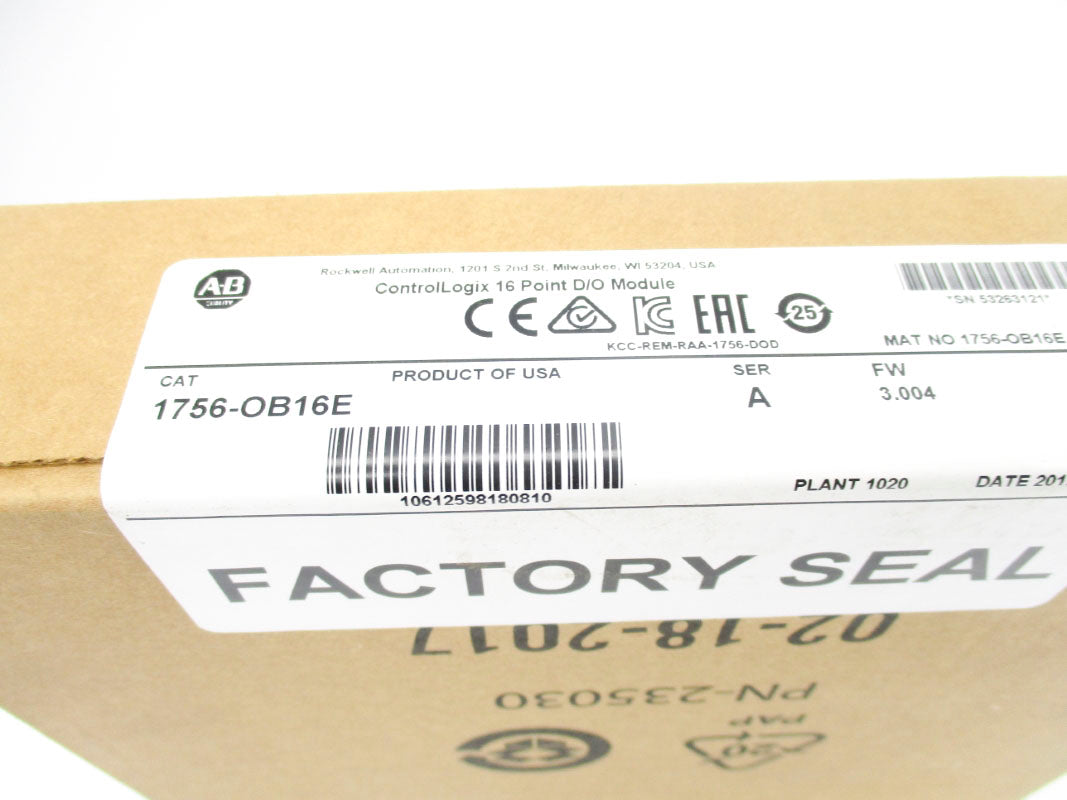 ALLEN BRADLEY 1756-OB16E SER. A F/W 3.004 DATE: 2017 NSFS
