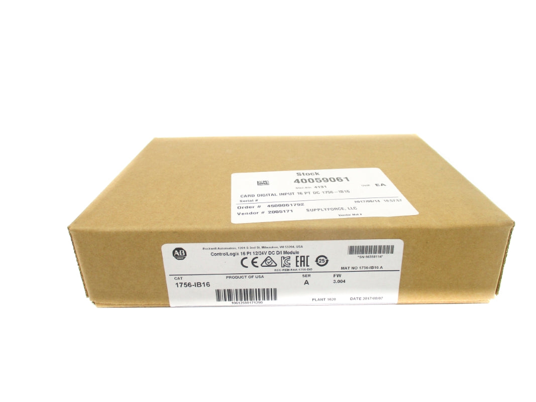 ALLEN BRADLEY 1756-IB16 SER. A F/W 3.004 DATE: 2017 NSFS