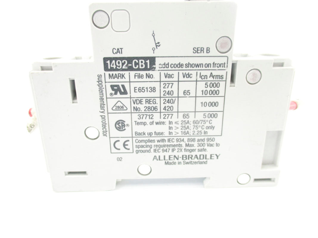 ALLEN BRADLEY 1492-CB1G060 SER. B 420/277VAC 6A UNMP